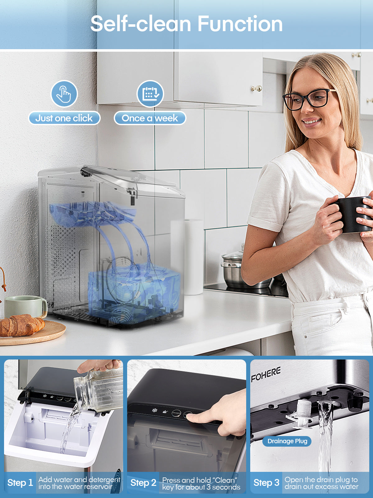 Nugget Ice Maker Countertop, 38 Lbs In 24Hrs, Chewable Pellet Ice Cubes, Self-Cleaning Ice Machine, Stainless Steel Housing, Portable Ice Maker Machine With Ice Scoop And Basket For Home/Kitchen/Party