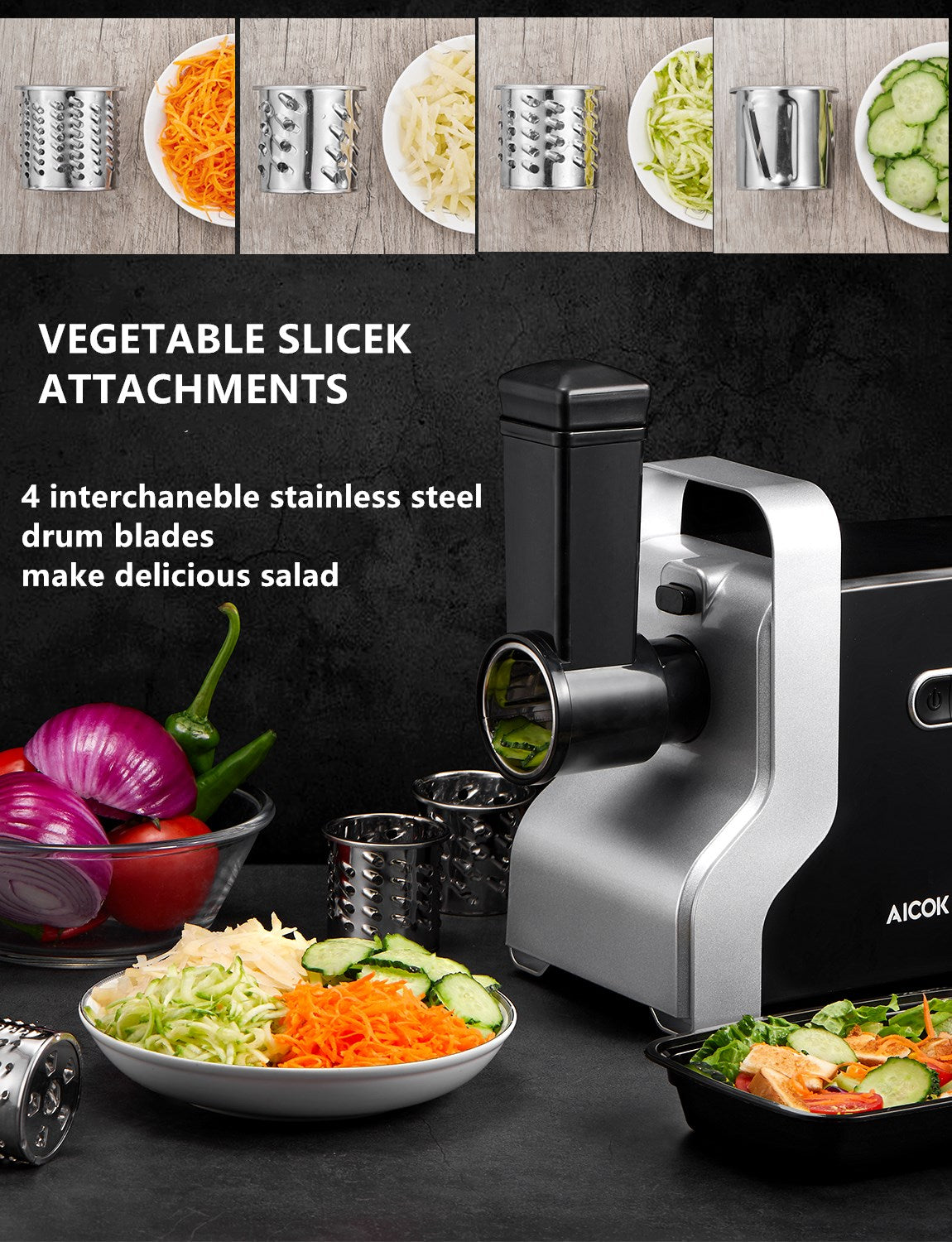 Meat Grinder Electric, 5 In 1 Home Use Heavy Duty Meat Grinder, Sausage StufferKubbe Maker, Vegetable Slicer/Shredder/Grater, Overheat Protection