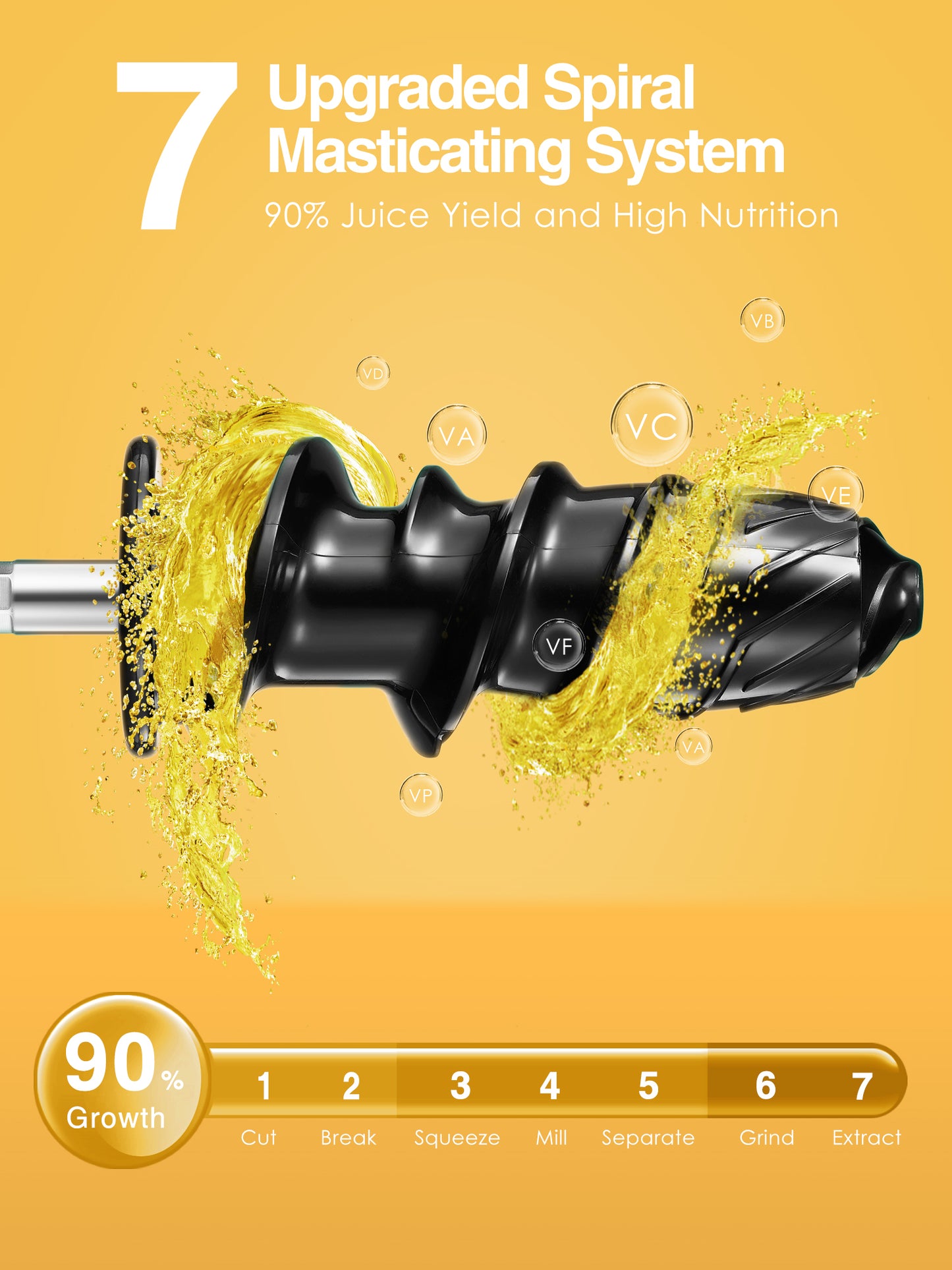 AICOK Slow Masticating juicer Extractor, Cold Press Juicer Machine, Quiet Motor, Reverse Function, High Nutrient Fruit and Vegetable Juice with Juice Jug & Brush for Cleaning, Ivory White