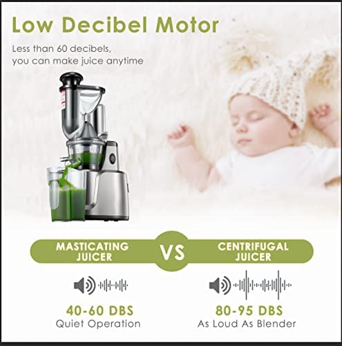 AICOOK 75MM Cold Juice Extractor, Fruit, Vegetable, Baby Food and Ice Cream Extractor, Quiet, Juice Recipe, Pre-Clean Function, Vertical,