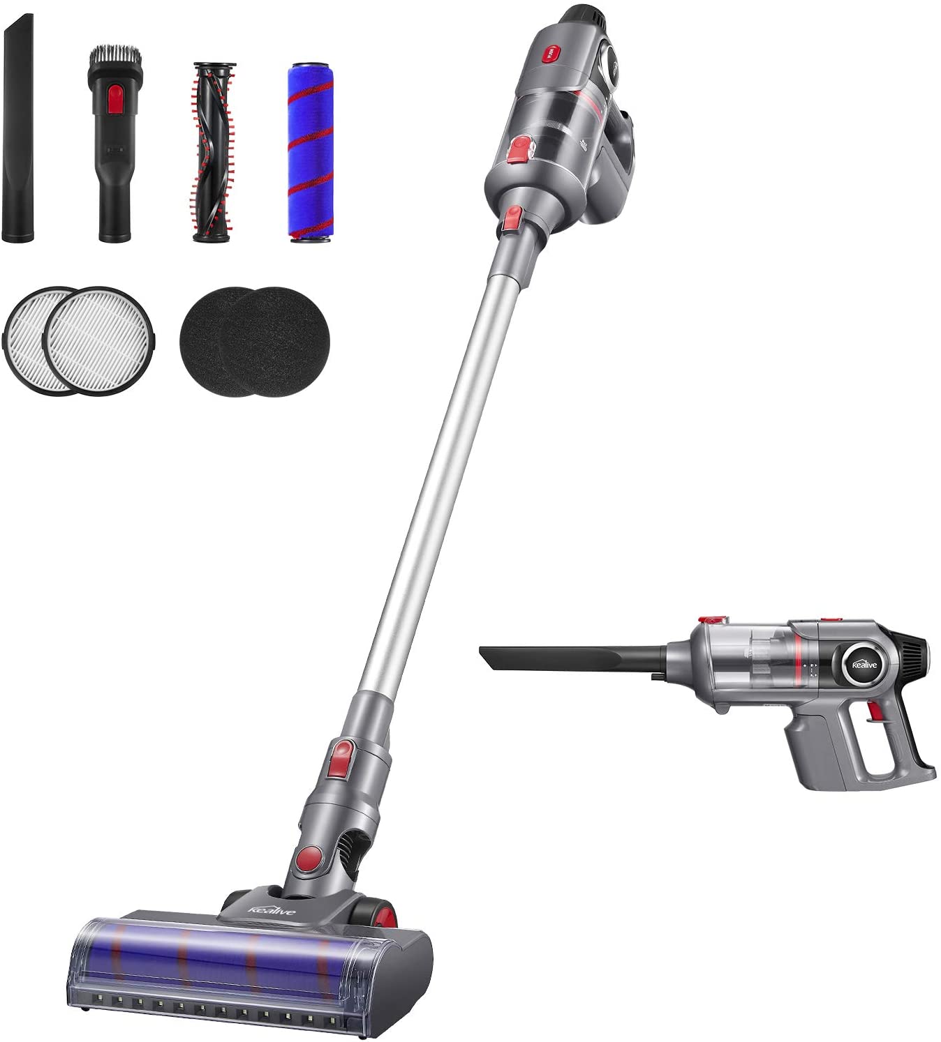 Kealive-Cordless 4 in 1 Vacuum Cleaner,Hard Floor Carpet, Pet Hair Cleaner BVC-V10, beste seller 2021, Multifloor cleaner 