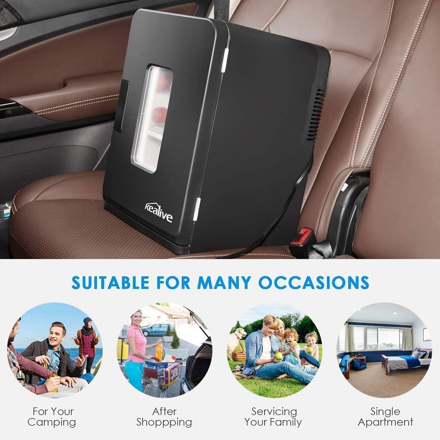 Kealive- Mini Fridge Cools & Heats, Makeup Skincare Fridge YT-A-15X, fridge for camping, single apartment, dorm, bedroom
