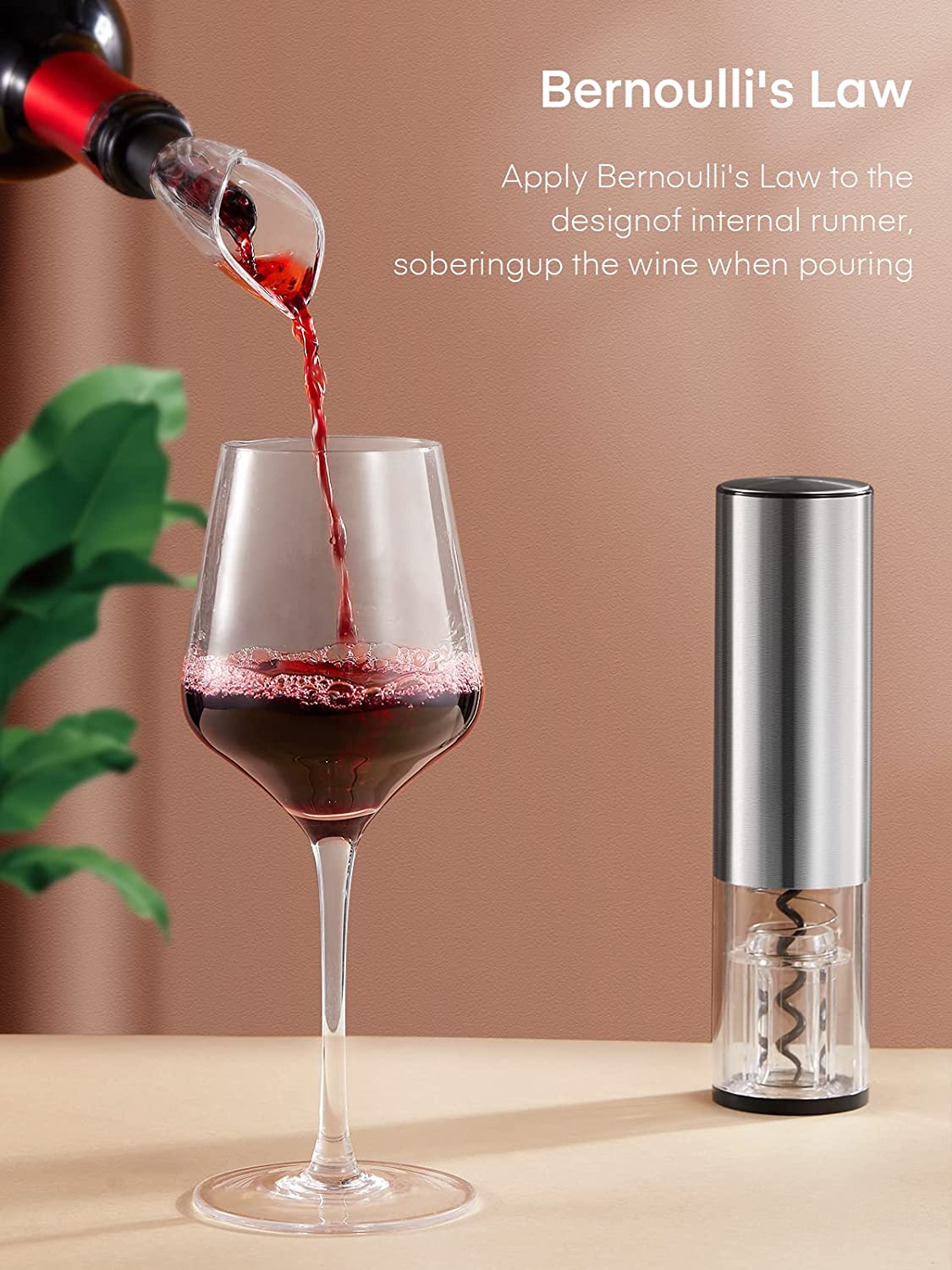 DEIK Wine Bottle Opener with ABS Charging Base, Electric Wine Opener Set 6 PCS, NI-MH 3.6V600Mah Type Large Capacity Battery, 2 Vacuum Preservation Stoppers, Foil Cutter, Wine Pourer, Adaptor