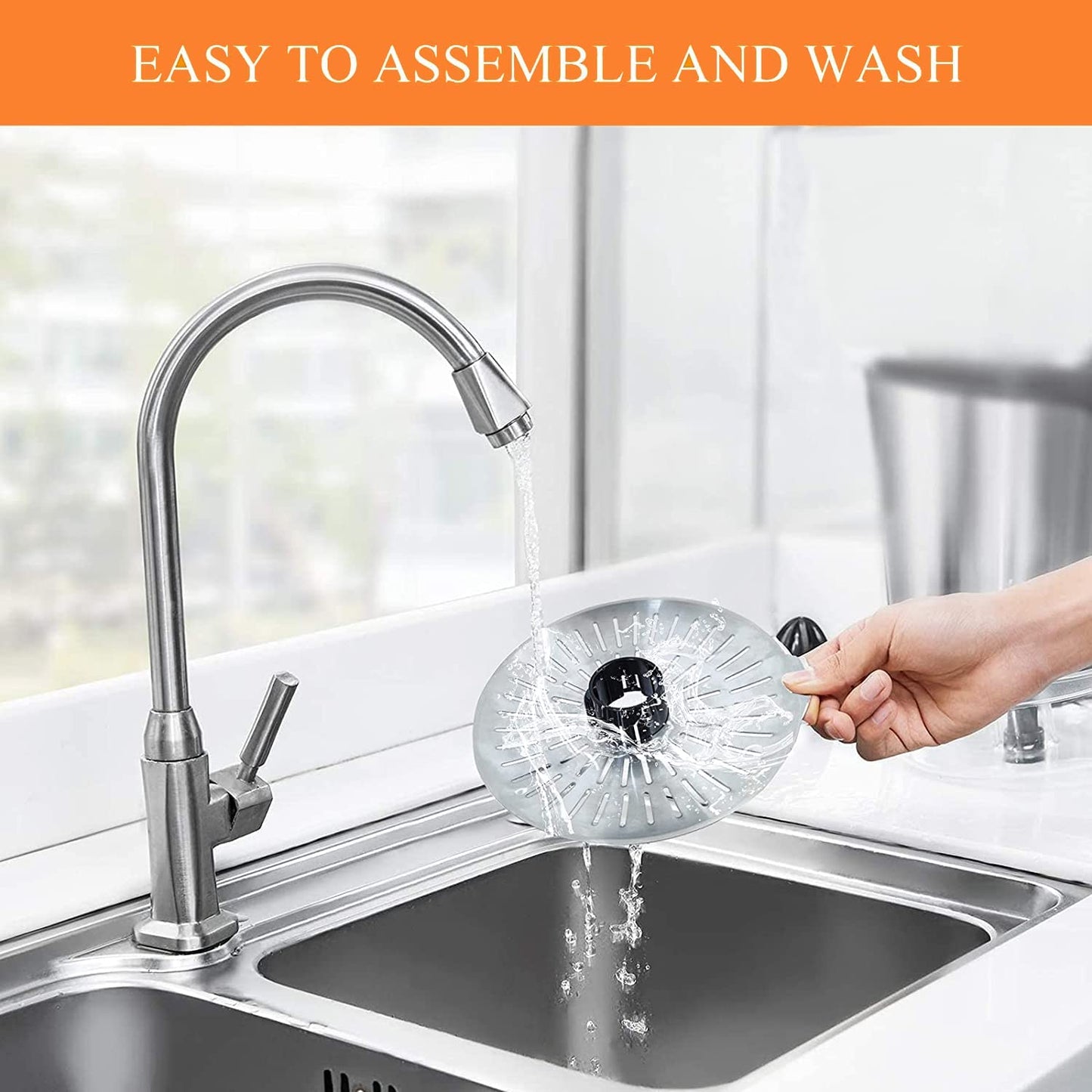 Electric Citrus Juicer, Orange Juicer Electric with Quiet Motor, Anti-Drip Spout and 2 Cones for Orange, Lemon, Grapefruit, Dishwasher Safe, Easy to Clean, Stainless Steel, AICOK-GS-401