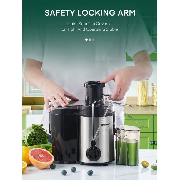 Juicer, AICOOK Juicer Machines Vegetable and Fruit with 3-Speed Setting, Upgraded Version 400W Motor Quick Juicing, Juicing Recipe Included