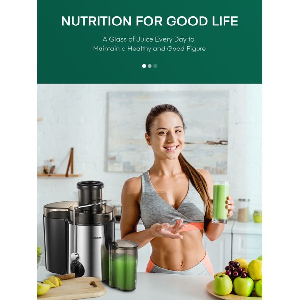 Juicer, AICOOK Juicer Machines Vegetable and Fruit with 3-Speed Setting, Upgraded Version 400W Motor Quick Juicing, Juicing Recipe Included