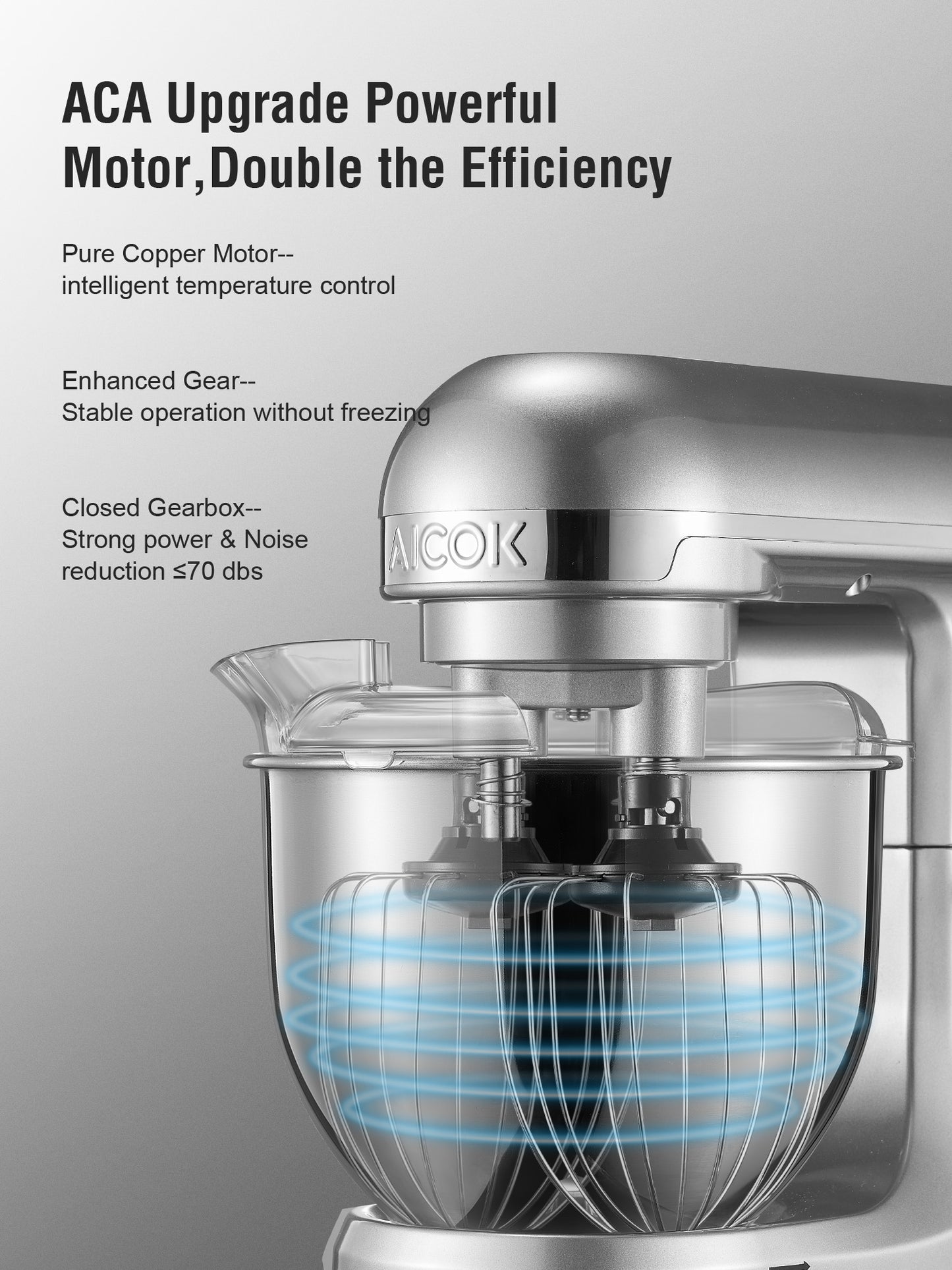 Stand Mixer with Double Dough Hook, 6-speed Dough Mixer with Tilting Head-5.5Qt Stainless Steel Bowl, Including Beater, Dough Hook, Whisk and Splash Guard, Low Noise