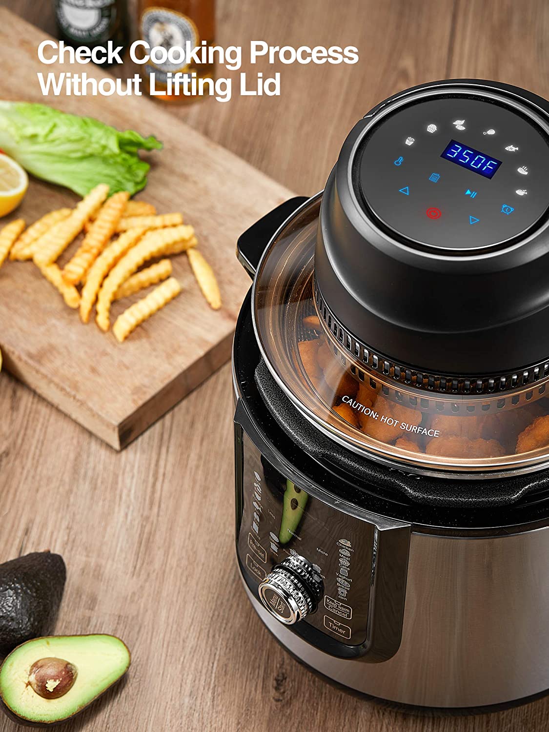 AICOOK | Instant Pot Air Fryer Lid, 7 in 1 Turn Pressure Cooker Into Air Fryer, LED Touchscreen, Accessories and Recipe Included