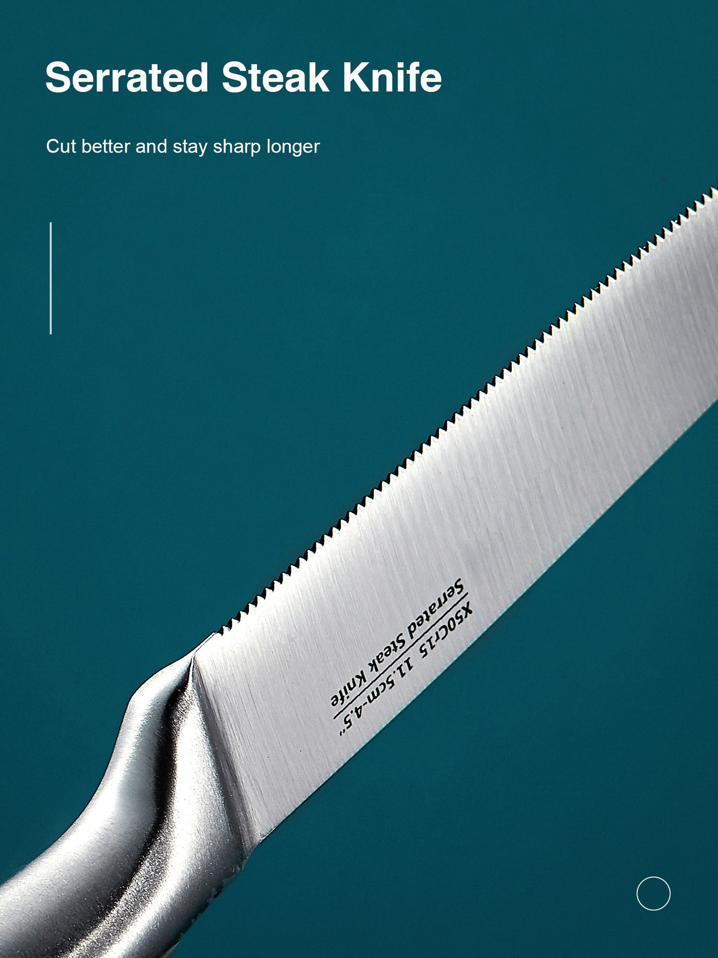 Caripeloy Steak Knife 8 Piece Premium Stainless Steel Steak Knife Kitchen Steak Knife Super Sharp Serrated Steak Knife with Gift Box, Silver