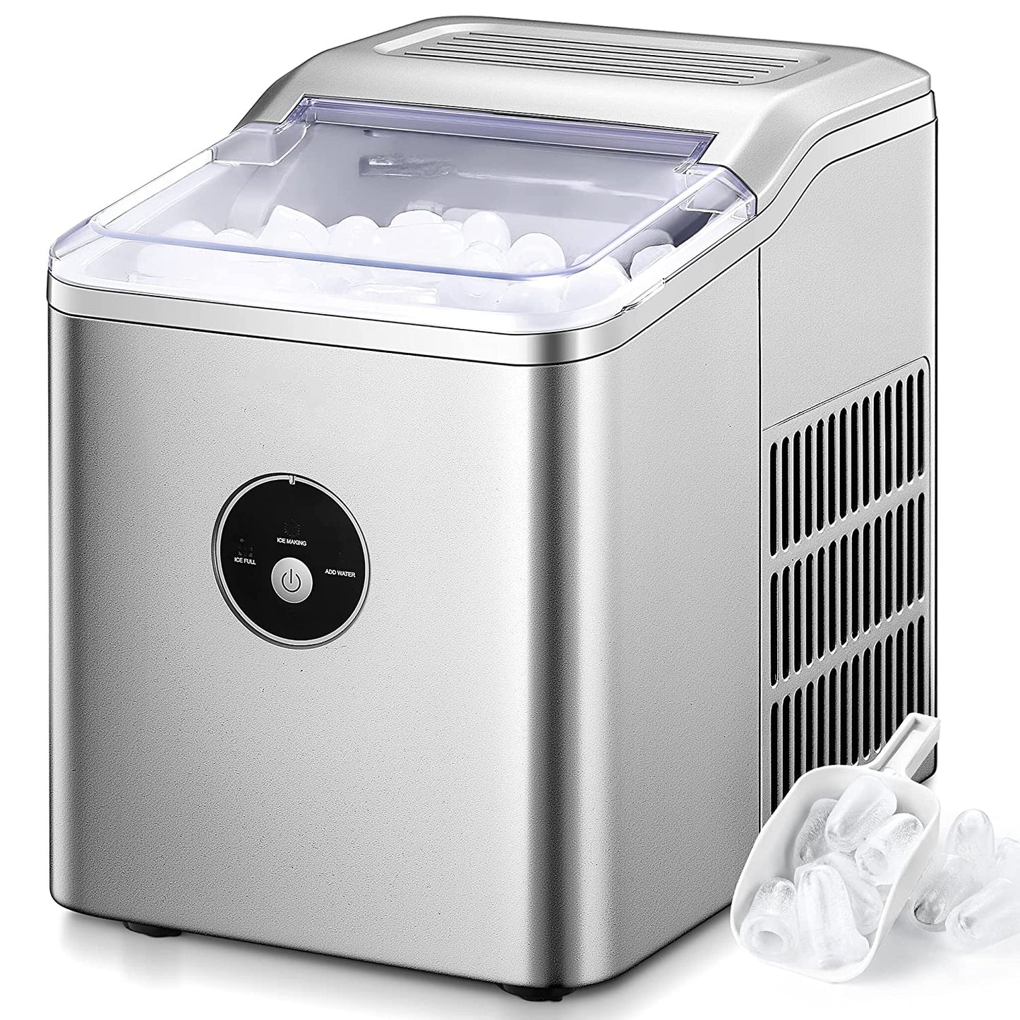 AICOOK | 2L Ice Maker Countertop, Portable Ice Maker Machine with LED Display, Ice Scoop and Basket