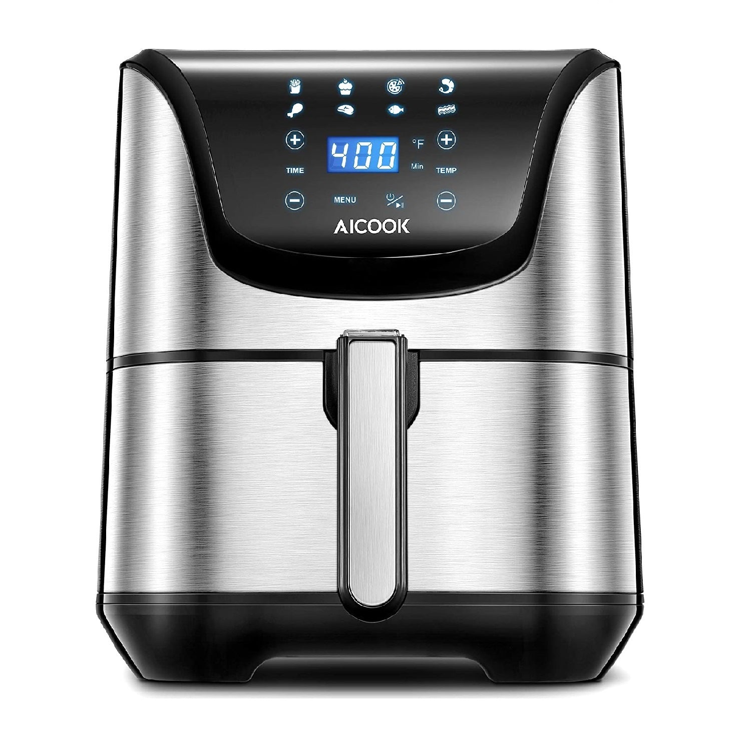 5.8qt Oil-Less Air Fryer, 1700W, 6 Functions, Digital Control,  Dishwasher-Safe, Recipe Included, Silver – AICOOK