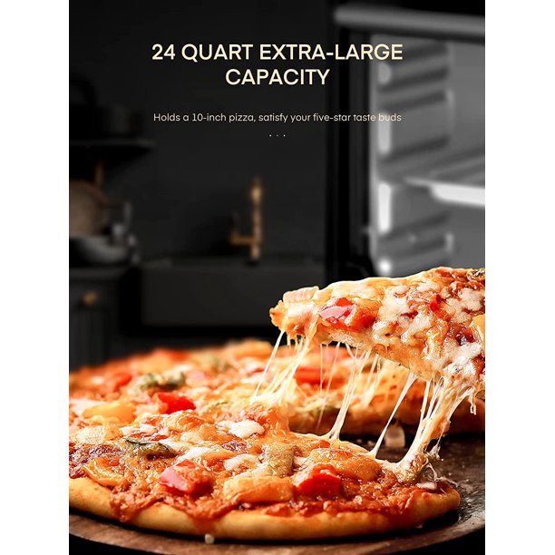 Toaster Oven, 6-Slice Toaster and Countertop Oven, Stainless Steel Multifunction Toaster Oven with Timer - Toast - Bake - Broil 1500 Watt Power Includes Baking Pan and Baking Rack, Black