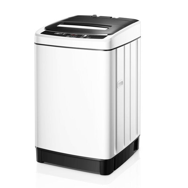 Portable Washing Machine, 1.54 cu.ft Full-automatic Washing Machine and Dryer with 8 Washing Programs, Compact Size Ideal for Dorms, Apartment, Camping and RV, Hoses for 2 Water-taps Included, White