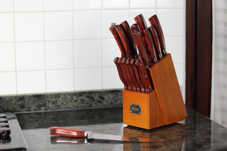 DEIK knife block, knife set, kitchen knife