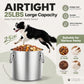 Stainless Steel Dog Food Storage Container 25-30 LBS, Airtight Locking Lid Pet Food Bin, Moisture Proof Kibble Storage for Dogs Cats, Keep Fresh Easy to Clean