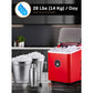 Ice Maker Countertop, 28 lbs Ice In 24 Hrs, 9 Ice Cubes Ready In 5 Minutes, Portable Ice Machine 2L With Led Display Perfect for Parties Mixed Drinks, Ice Scoop & Basket (Retro Red)