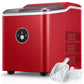 Ice Maker Countertop, 28 lbs Ice In 24 Hrs, 9 Ice Cubes Ready In 5 Minutes, Portable Ice Machine 2L With Led Display Perfect for Parties Mixed Drinks, Ice Scoop & Basket (Retro Red)