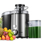 Juicer, Upgraded Juicer Machines with 3'' Wide Mouth for Whole Fruits and Vegetables, Stainless Steel Compact Centrifugal Juicer Extractor Easy to Clean with Anti-Drip & BPA-Free, Recipe & Brush