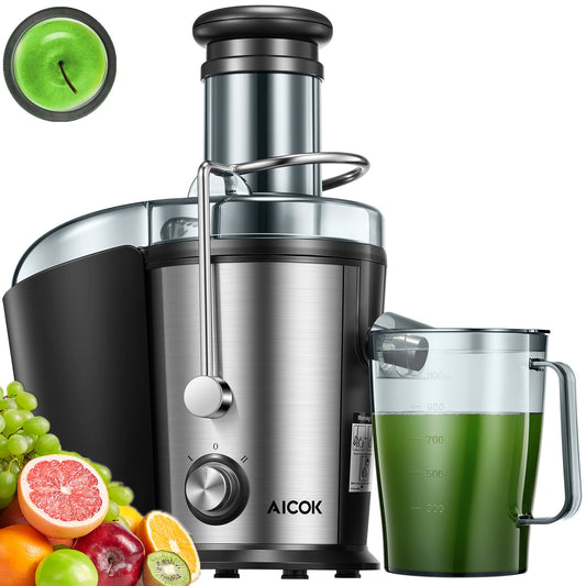 Products AICOK Juice Extractor Easy to Clean, 800W Ultra Power Stainless Steel Centrifugal Juicer Machine with 3''Wide Mouth for Whole Fruits & Vegetables, 2 Speed Control, Anti-drip, BPA Free