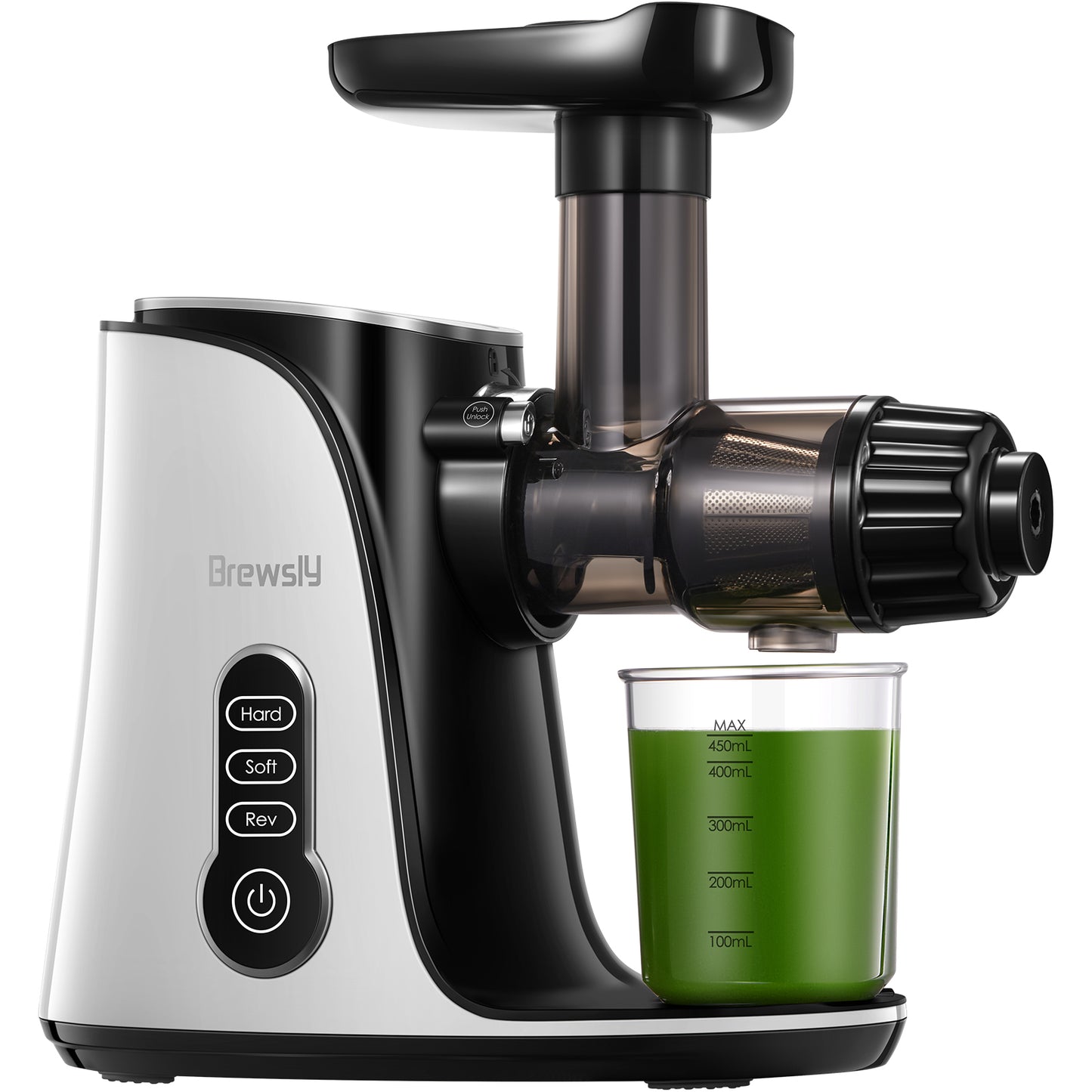 Slow Masticating Juicer Extractor with 2-Speed Modes, Cold Press Juicer with Quiet Motor and Reverse F