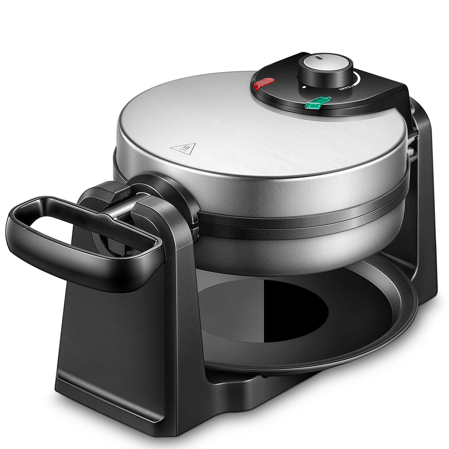 AICOOK | Classic Rotating Belgian Waffle Maker, 180° Flip Waffle Iron for Perfect 1" Thick Waffles, PFOA Free Nonstick Plates & Removable Drip Tray for Easy Clean Up, 1200W Browning Control, Stainless Steel