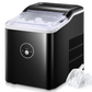 Ice Maker Countertop, 28 Lbs. Ice In 24 Hrs, 9 Ice Cubes Ready In 5 Minutes, Portable Ice Maker Machine 2L With Led Display Perfect For Parties Mixed Drinks, Ice Scoop And Basket (Black)