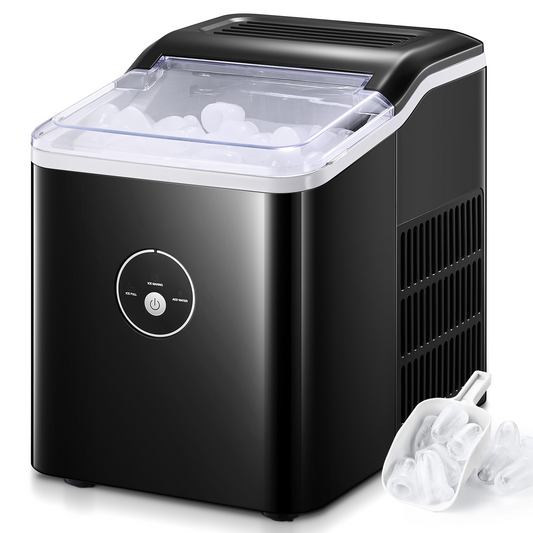 Ice Maker Countertop, 28 Lbs. Ice In 24 Hrs, 9 Ice Cubes Ready In 5 Minutes, Portable Ice Maker Machine 2L With Led Display Perfect For Parties Mixed Drinks, Ice Scoop And Basket (Black)