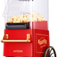 Hot Air Popcorn Popper Maker, 1200W Nostalgia Popcorn Machine with Measuring Cup, Fast Popping, ETL Certified & BPA Free, for Party Christmas and Movie Nights