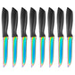 Steak Knives Set of 8, Rainbow Titanium Coated Stainless Steel Serrated Steak Knife set, Anti-rust rainbow titanium coating, Super Sharp Serrated Steak Knife with Gift Box