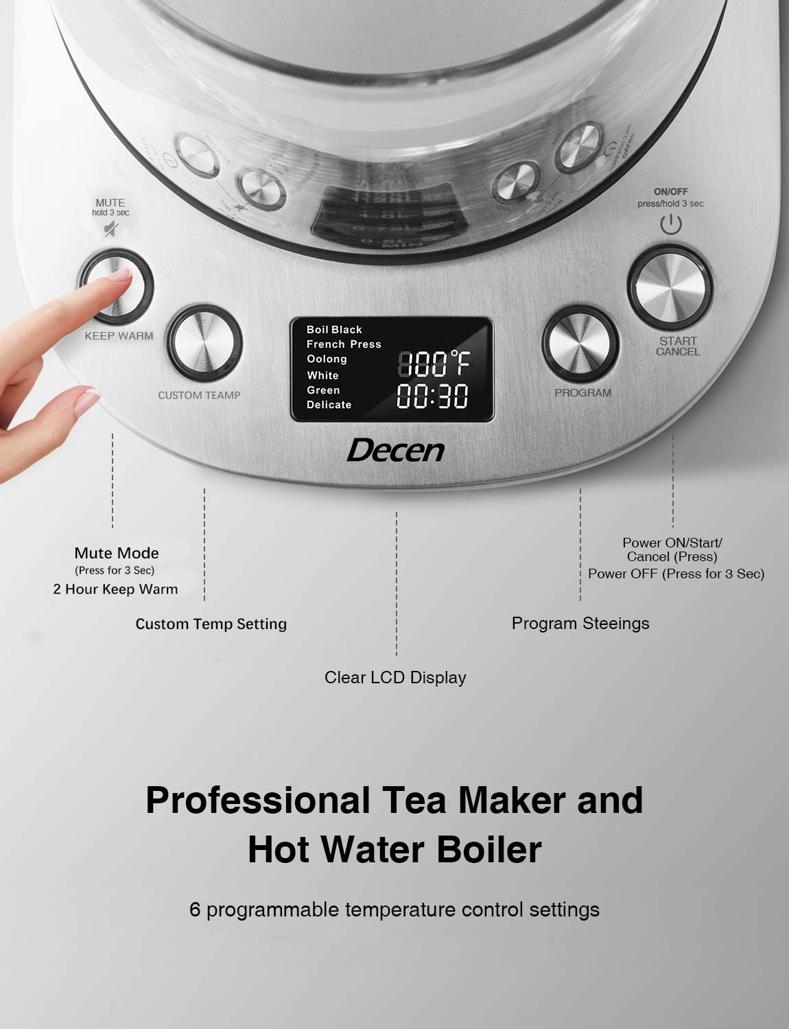 AICOOK Electric Tea Kettle, Electric Kettle Temperature Control