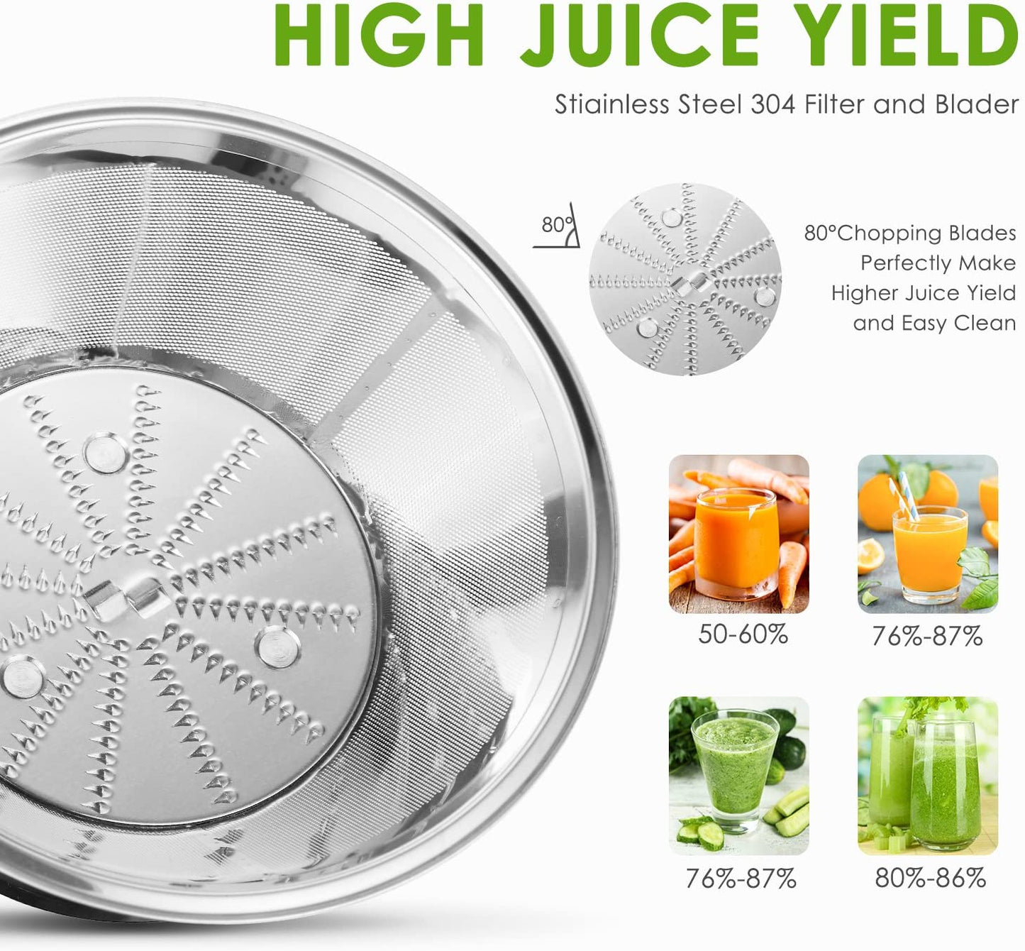 Aicok Juicer, Centrifugal Juicer for Whole Fruit and Vegetable, 400W Triple Speed Setting and BPA Free, Easy to Clean, Mode516