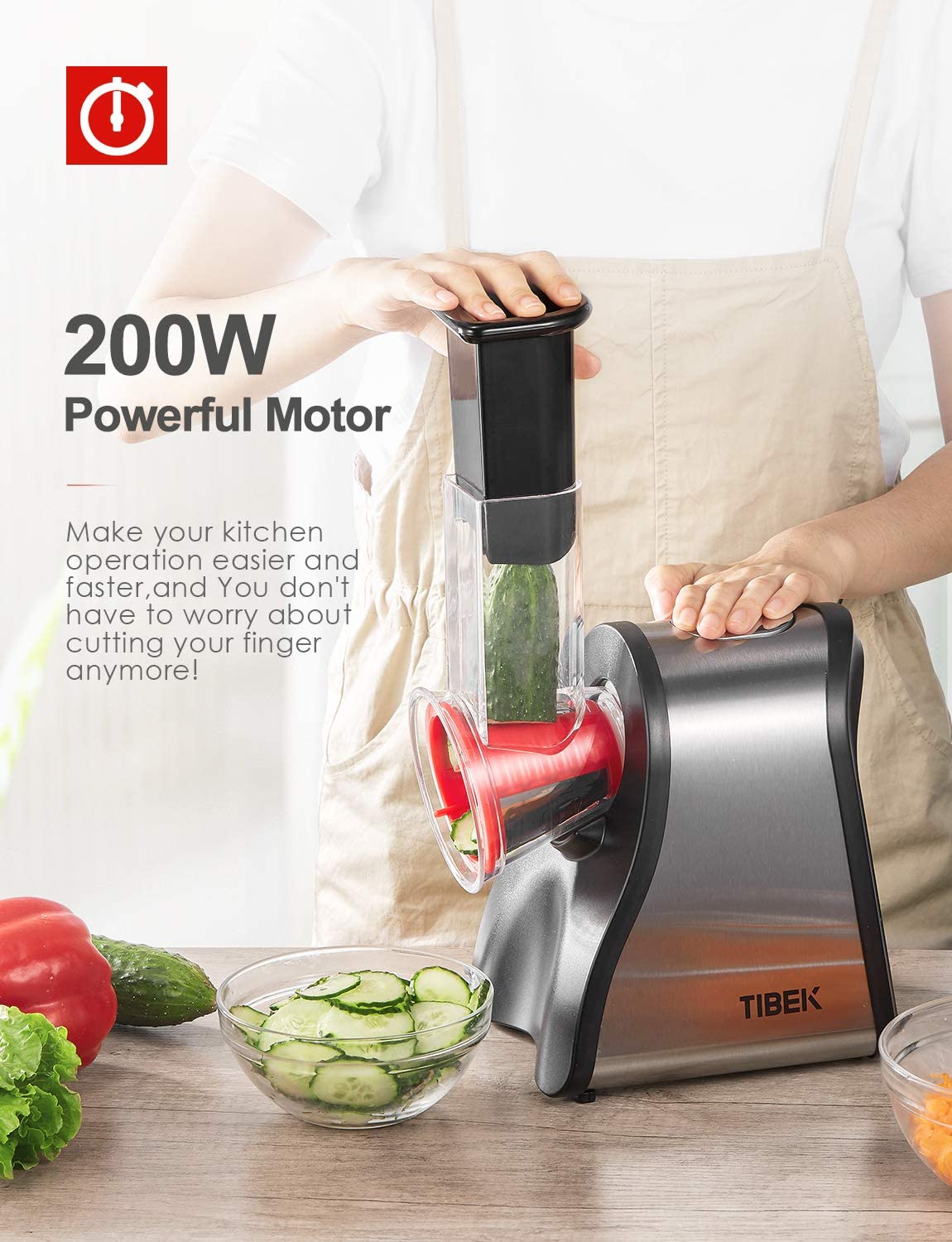 Electric Cheese Grater Shredder, Electric Vegetable Slicer