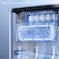 Ice Maker Machine Countertop, 28 lbs in 24 Hrs, 9 Cubes Ready in 5 Mins, 2 Ice Sizes, 2 L with Self-clean, LCD Display, Silver