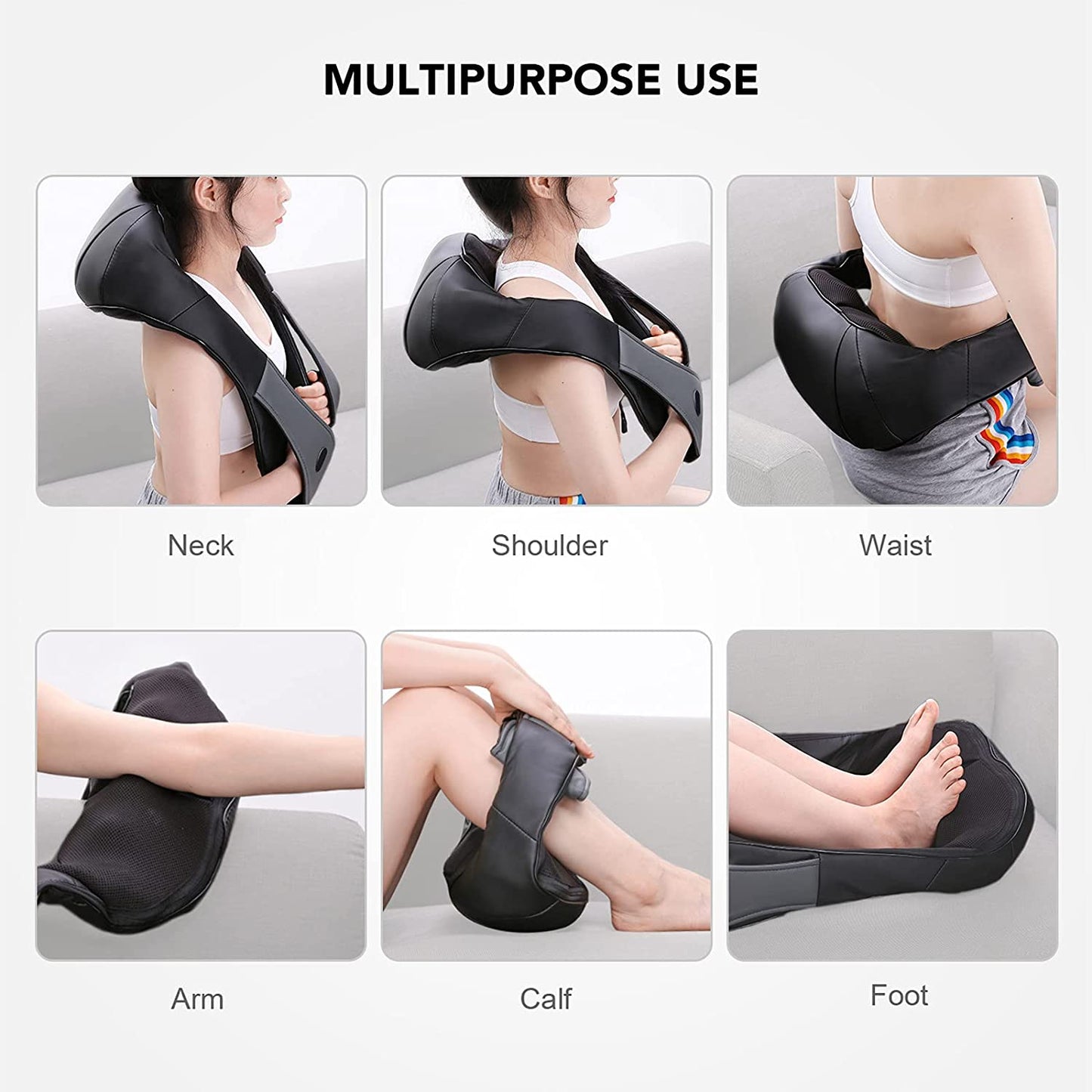 Neck Massager Back Shoulder Massager with Heat and Deep Tissue Kneading Massage Adjustable Intensity for Office Home Car