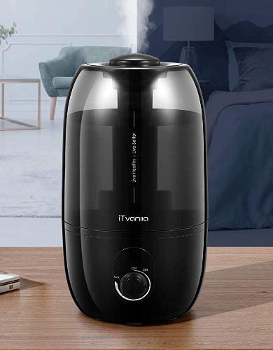 iTvanila -Quiet Humidifier 2.7 L/0.7 Gal Baby Humidifier HU-C1A Black 