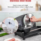 AICOK Meat Slicer, 200W Deli & Food Slicer with Two Removable 7.5’’ Stainless Steel Blade with Adjustable Thickness Knob (0-15mm) for Meat, Cheese, Bread, Black, Mode519