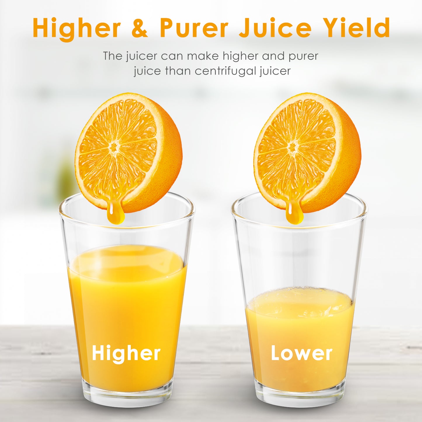AICOK-Juicer, Masticating Juice Extractor Cold Press Juicer 519, higher, purer juice yield, orange juice, delicious juice