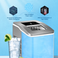 Ice Maker Machine Countertop, 28 lbs in 24 Hrs, 9 Cubes Ready in 5 Mins, 2 Ice Sizes, Portable Ice Maker 2 L with Self-clean, LCD Display, Ice Scoop and Basket Perfect for Home/Kitchen/Office (Silver)