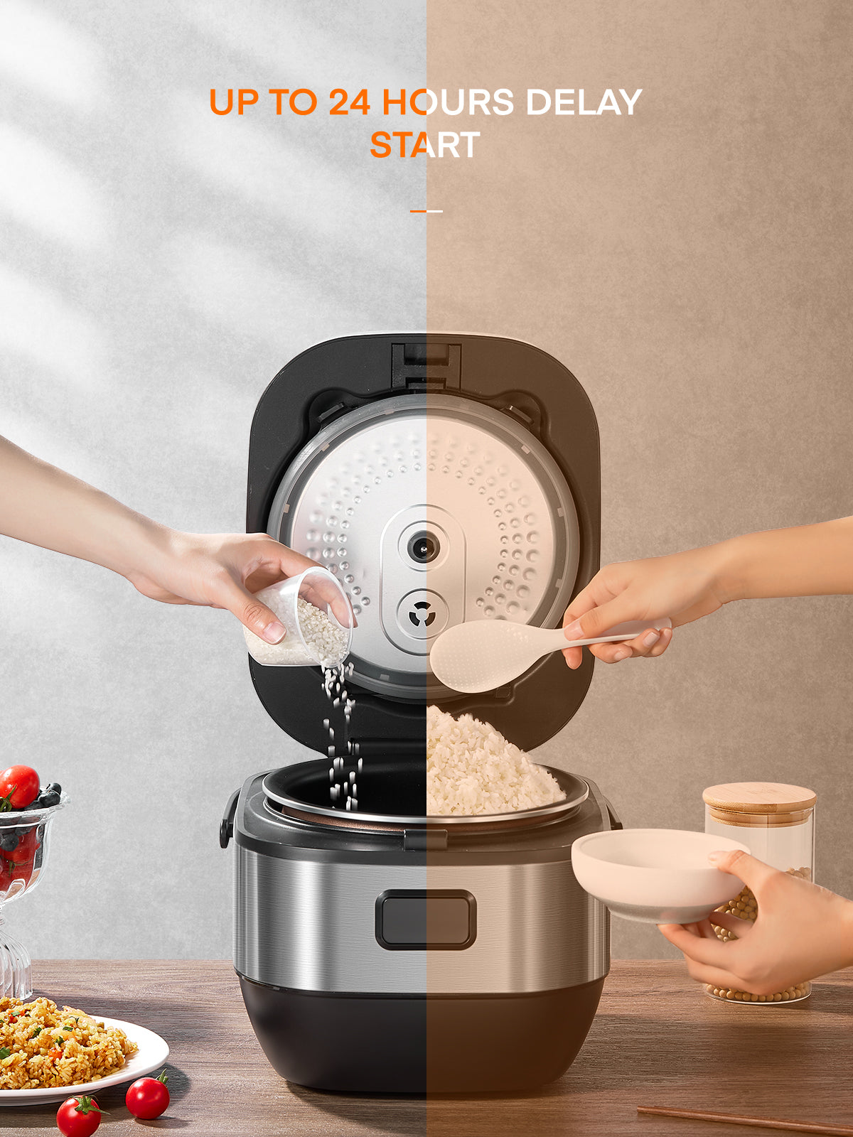 Rice Cooker, Food Steamer, Slow cooker, All in One Digital