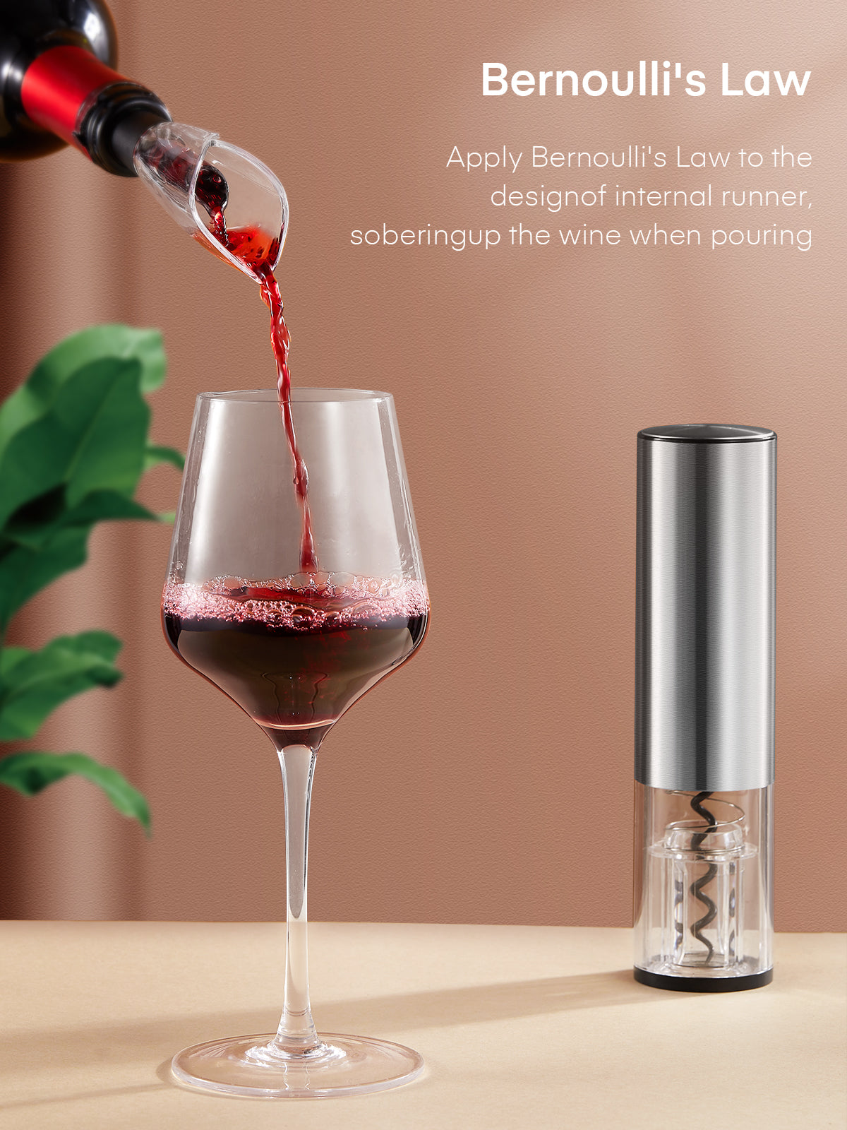 Electric Wine Opener, Cordless Automatic Electric Wine Bottle Opener with Charging Base, Vacuum Freshener with 2 Stoppers, Foil Cutter,Wine Pourer,Adaptor