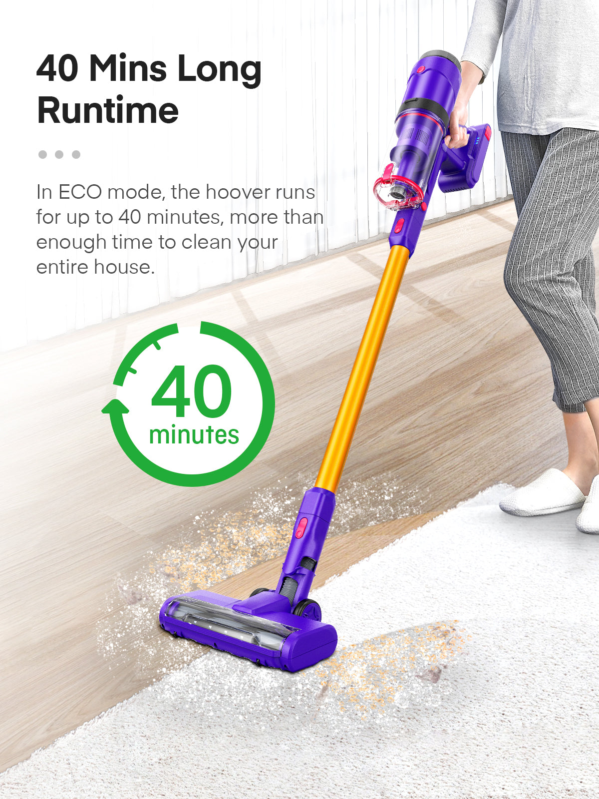 AUYOU Cordless Vacuum Cleaner 5 in 1 Ultra-Lightweight 20Kpa Power Suction Handheld Vacuum Cleaner with Washable HEPA Filter for Home, Car, Pet Hair, Carpet, Hard Floor