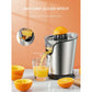 Orange Juice Squeezer Electric Citrus Juicer with Two Interchangeable Cones Suitable for orange, lemon and Grapefruit, Brushed Stainless Steel