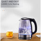 2200w Glass Electric Kettle, Crystal Electric Kettle With LED Lighting, Auto Shut Off And Boil Dry Protection, Stainless Steel Lid And Bottom