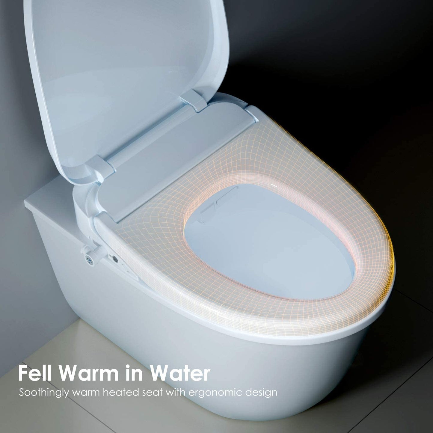 UFFU Smart Bidet Toilet Seat, Easy DIY Installation, Adjustable Heated Seat and Water with Air Dryer, Advanced H/C Massage, Nightlight, Remote Control