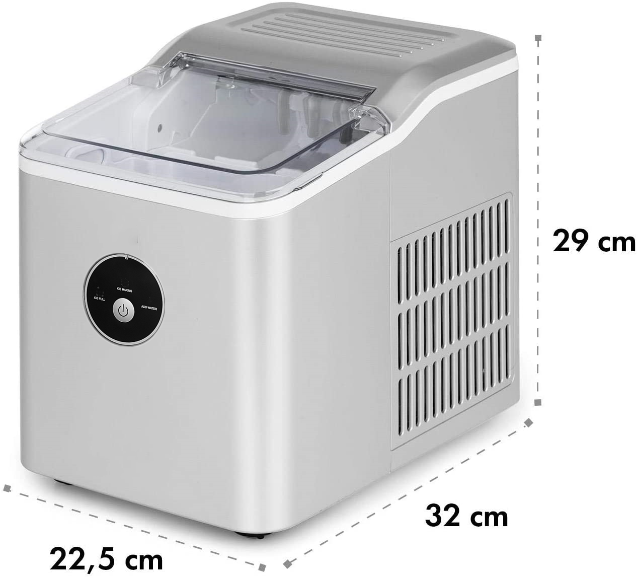 Ice Maker Machine Countertop, 28lbs/24H, 9 Bullet Ice Cubes Ready in 5 Mins, Portable Ice Maker with Basket and Scoop, for Home/Kitchen/Camping/RV (Silver)