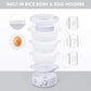 Kealive-Food Steamer Electric 3 Tier, Vegetable Steamer with BPA Free Baskets, Steam Cooker with Timer Function for Rice, Vegetables, Chicken and Fish, 9 Liters, White, 800W