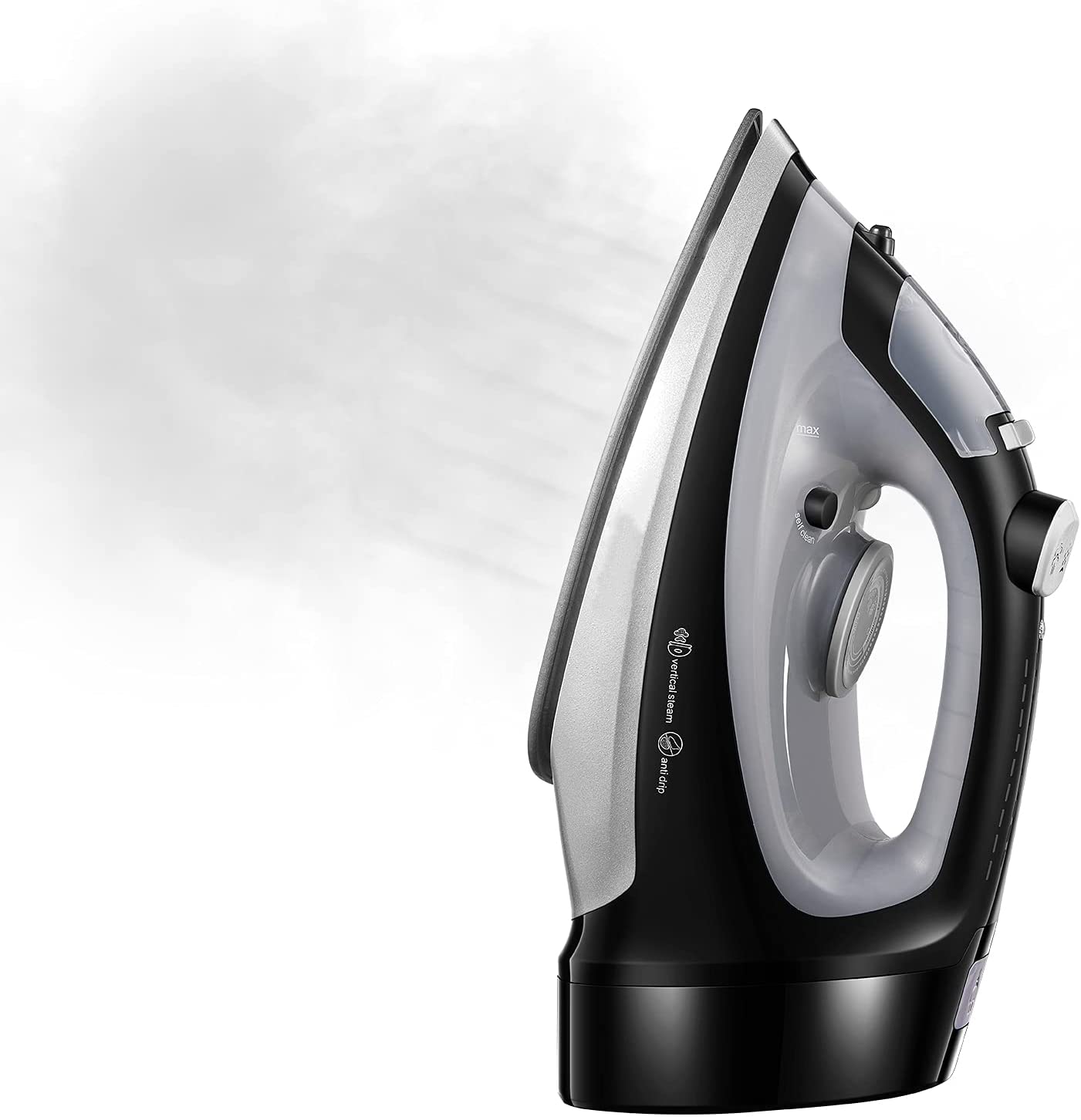 Steam Iron, 1700W Professional Iron for Clothes with Retractable Cord, Variable Temperature and Steam Control, Nonstick Soleplate, Anti Drip & Self Clean