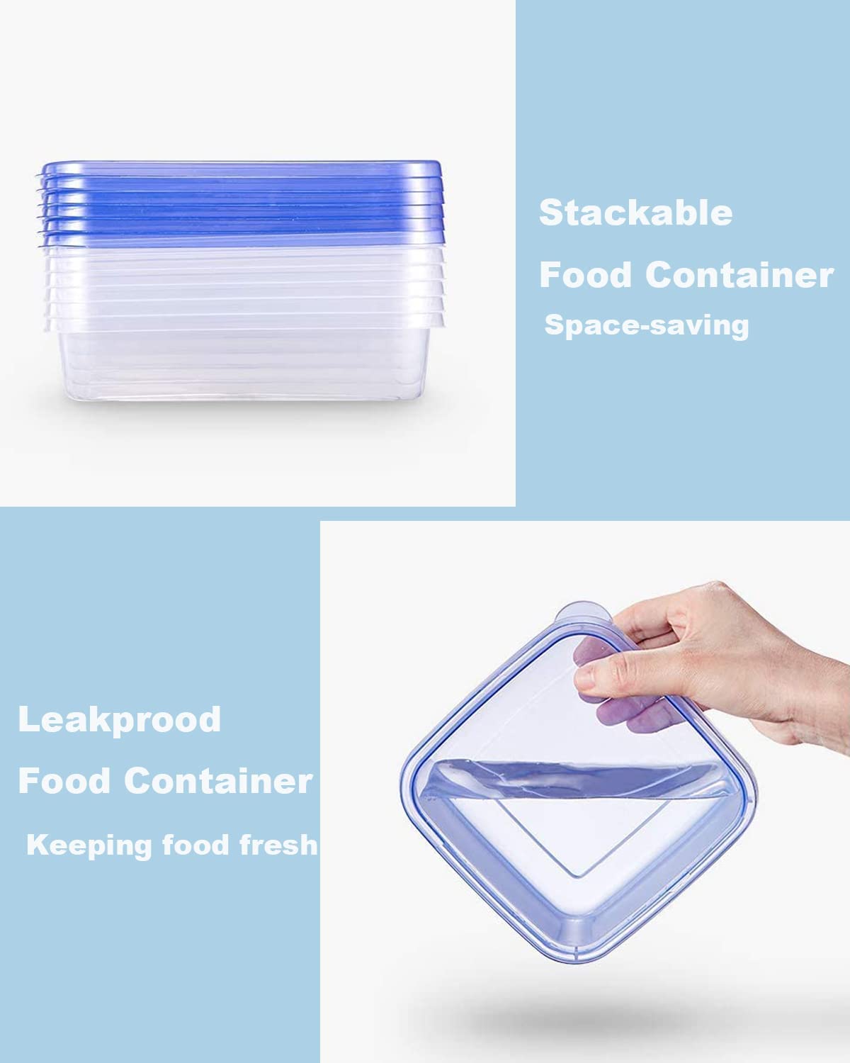 Food Storage Container Set with Lid, 20 Piece Storage Containers Set, BPA Free, Suitable for Microwave, Freezer and Dishwasher Bento Box