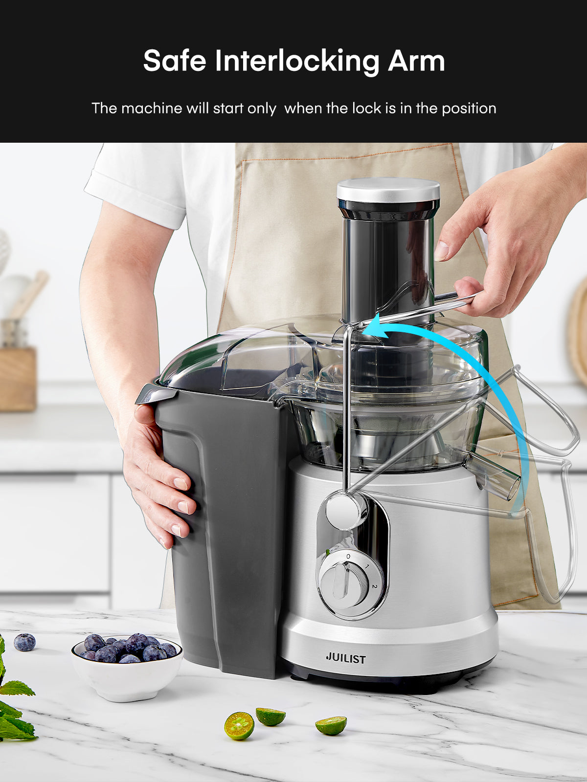 Juicer, 1000W Large Power Juicer Extractor, Juicer Machine Vegetable and Fruit with 76MM Wide Mouth Food Chute, Easy to Clean, 4S Fast Juicing & 2 Speeds Setting