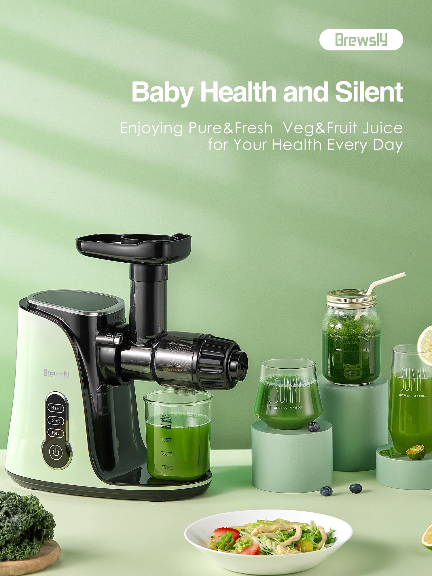 Juicer Machines, Slow Masticating Juicer for Fruits and Vegetables